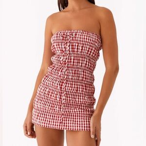 Peppermayo Adele Mini Dress in Red Gingham - Size 2